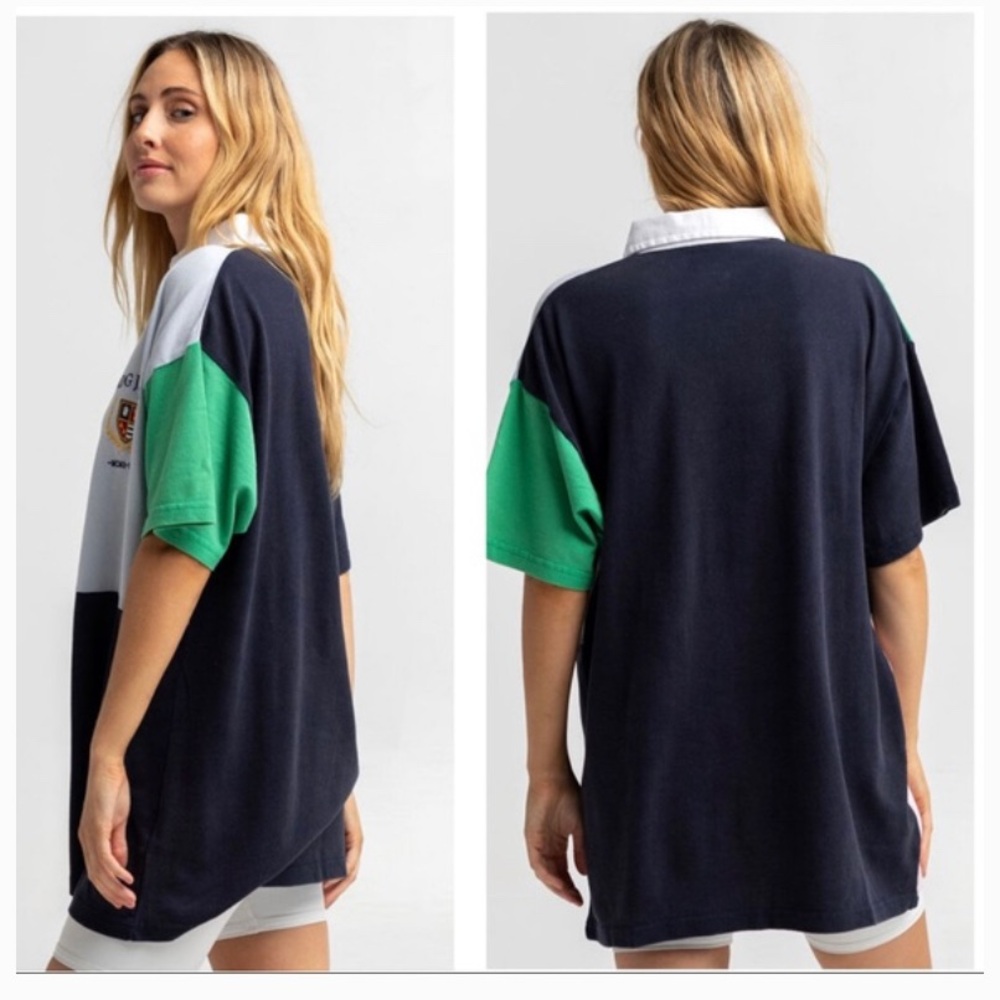 BDG Colorblock Rugby Polo Oversized Tee - Picture 3 of 8